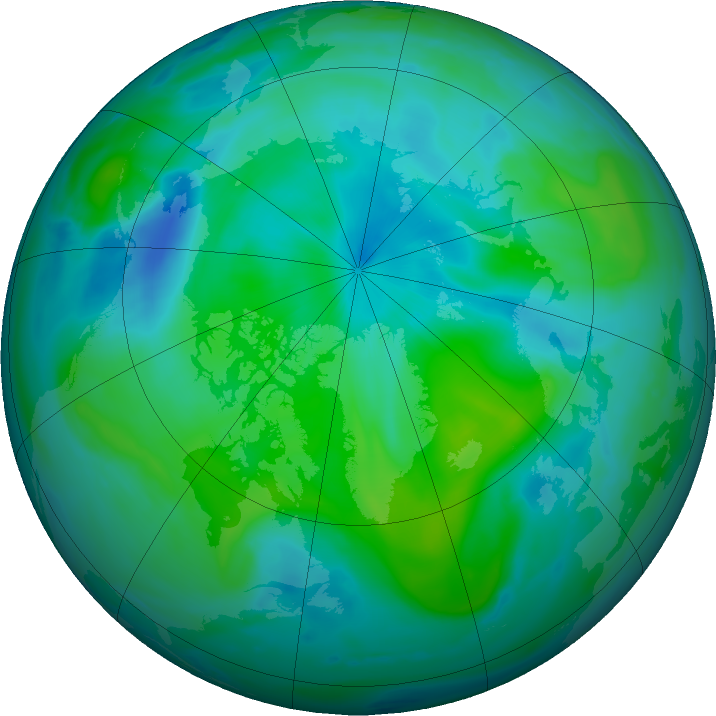 Arctic ozone map for 11 September 2016